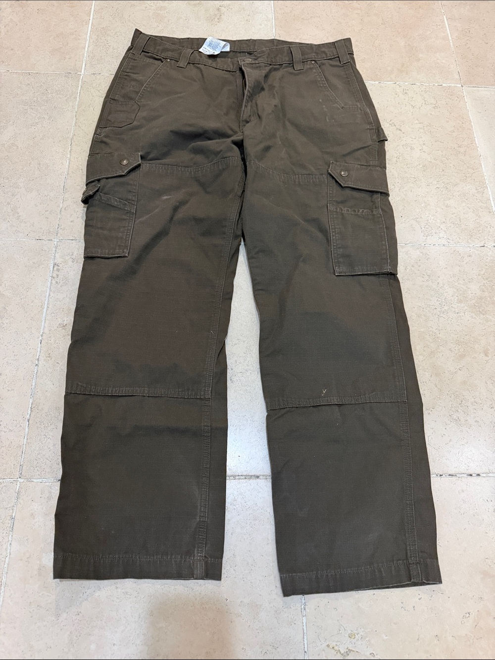 Vintage Double knee Men's Cargo Pants in Olive